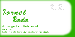 kornel rada business card